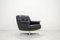 Fauteuil Pivotant Vintage en Cuir Noir, 1960s 1