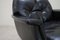 Vintage Black Leather Swivel Armchair, 1960s, Image 8