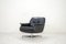 Fauteuil Pivotant Vintage en Cuir Noir, 1960s 15