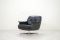 Vintage Black Leather Swivel Armchair, 1960s 15