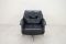 Vintage Black Leather Swivel Armchair, 1960s 4