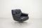 Vintage Black Leather Swivel Armchair, 1960s 2