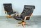 Mid-Century Scandinavian Leatherette Swivel Chairs, 1970s, Set of 2 2