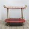 Italian Red Goat Leather Trolley by Aldo Tura, 1950s, Image 1