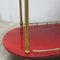 Italian Red Goat Leather Trolley by Aldo Tura, 1950s 7