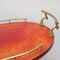 Italian Red Goat Leather Trolley by Aldo Tura, 1950s, Image 6