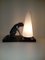 Lampe de Bureau avec Sculpture de Chat Sauvage, 1940s 7