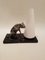 Table Lamp with Wild Cat Sculpture, 1940s 1