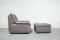 Swiss Grey Leather Lounge Chair & Ottoman from de Sede, 1980s 12