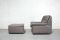 Swiss Grey Leather Lounge Chair & Ottoman from de Sede, 1980s, Image 5