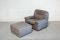 Swiss Grey Leather Lounge Chair & Ottoman from de Sede, 1980s 14