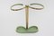 Green Lacquer, Brass & Aluminum Umbrella Stand, 1950s, Image 6