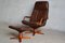 C90 Leather Lounge Chair with Footstool from Berg, 1970s 7