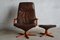C90 Leather Lounge Chair with Footstool from Berg, 1970s 2