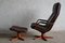 C90 Leather Lounge Chair with Footstool from Berg, 1970s 3