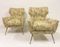 Italian Armchairs on Brass Legs, 1950s, Set of 2 3