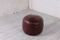 Wine Red Pouf in Leather, 1970s 2