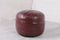 Wine Red Pouf in Leather, 1970s 1