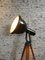 Vintage Industrial Enameled Tripod Reflector Lamp, 1950s, Image 9