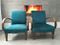Art Deco Bentwood Seating Group in Blue Velvet by Jindřich Halabala 2