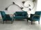 Art Deco Bentwood Seating Group in Blue Velvet by Jindřich Halabala 1