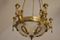 Chandelier Style Louis XVI Antique avec Chérubins en Bronze Doré 5