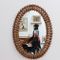 Specchio da parete con cornice in vimini, Italia, anni '60, Immagine 1