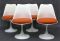 Mid-Century Space Age German White Plastic Dining Chairs from Tamburin, 1970s, Set of 4, Image 3