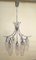 Lámpara de araña francesa vintage de cromo y vidrio, años 70, Imagen 1