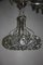 Lámpara de araña italiana vintage de acero y vidrio, años 70, Imagen 1