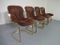 Italian Suede Leather Chairs by Willy Rizzo for Cidue, 1970s, Set of 4 3