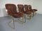 Italian Suede Leather Chairs by Willy Rizzo for Cidue, 1970s, Set of 4, Image 3