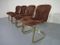 Italian Suede Leather Chairs by Willy Rizzo for Cidue, 1970s, Set of 4 1