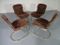 Italian Suede Leather Chairs by Willy Rizzo for Cidue, 1970s, Set of 4 5