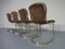 Italian Suede Leather Chairs by Willy Rizzo for Cidue, 1970s, Set of 4 4