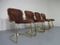 Italian Suede Leather Chairs by Willy Rizzo for Cidue, 1970s, Set of 4 11