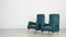 Dark Green Leatherette Armchairs, 1950s, Set of 2 4