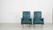 Dark Green Leatherette Armchairs, 1950s, Set of 2 1
