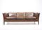 Danish Brown Leather Sofa, 1980s 1