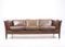 Danish Brown Leather Sofa, 1980s, Image 1