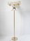 Space Age Italian Golden & Brushed Steel Floor Lamp, 1970s 1