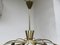 Lámpara de techo italiana de latón de 12 brazos, años 50, Imagen 12