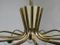 Lampada da soffitto a 12 braccia in ottone, Italia, anni '50, Immagine 11