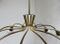Lampada da soffitto a 12 braccia in ottone, Italia, anni '50, Immagine 10