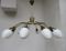 Lampada da soffitto a 12 braccia in ottone, Italia, anni '50, Immagine 1