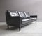 Schwarzes Vintage 3-Sitzer Ledersofa, 1960er 3