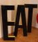Large Vintage French Industrial Black & Yellow Lacquered Metal EAT Letter Set, 1950s 8