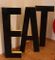 Large Vintage French Industrial Black & Yellow Lacquered Metal EAT Letter Set, 1950s, Image 8