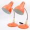 Polish Model 1118 Orange Desk Lamps from SZM Warsaw, 1970s, Set of 2 1