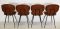 Italienische gebogene Schichtholz Teakholz Stühle, 1960er, 4er Set 2